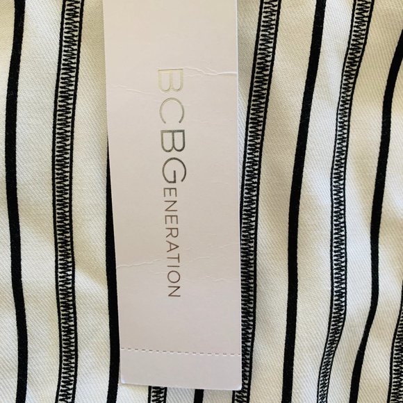BCBGeneration Skirt Striped Buttons - Picture 5 of 6